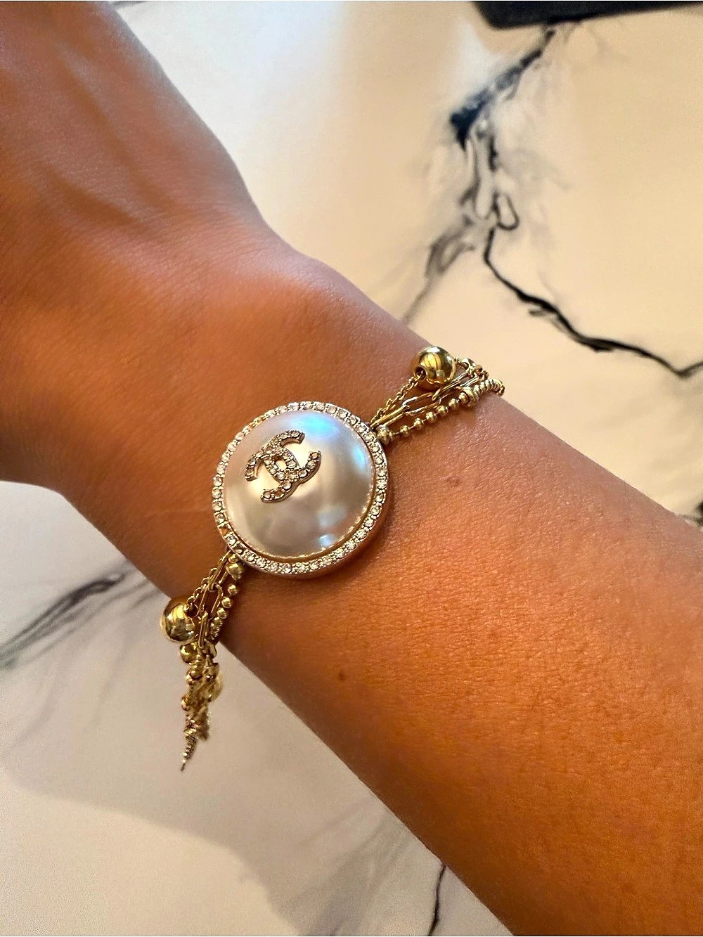 Chanel Gold & White custom Bracelet